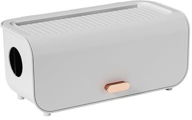 Niiyen Caja de gestión de Cables de Niiyen plástico Fácil ensamblaje de protección de Seguridad Caja Organizador de Cable para Tiras de alimentación Cabe de adaptadores de Cargador (Blanco)
