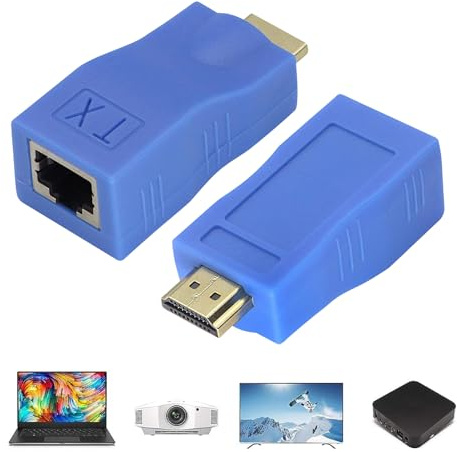 Transmisor de Video de Audio - Estación de televisión HD, Adaptador CAT6 RJ45 | Transmisión de señal inalámbrica de 30m, Extensor hdmipara Laptop de PC, Ideal para hogar, lecciones en el Aula, Sala d
