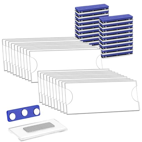 Namnskyltar magnet, 20 stycken 75 x 31 mm namnskyltar för kläder magnet, magnetiska namnskyltar magnetiska för kläder, namnskyltar för kontor, skolor utställningar