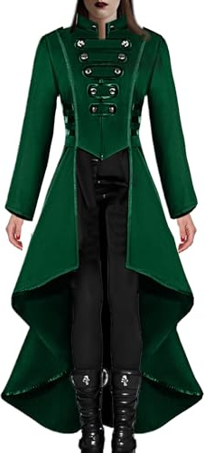 Vestido victoriano para mujer, victoriano para mujer - Frack Renaissance Steampunk, Chaqueta Vintage Renaissance Steampunk, Chaqueta Vintage Victorian Swallow Tail Long Trench Jacket