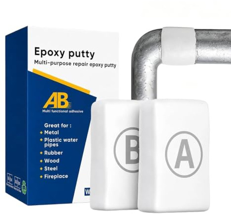 Mastic époxy bois Argile thermorésistante haute résistance | Kit de mastic de remplissage en résine époxy pour bois Pour collage remplissage réparation plomberie céramique verre béton
