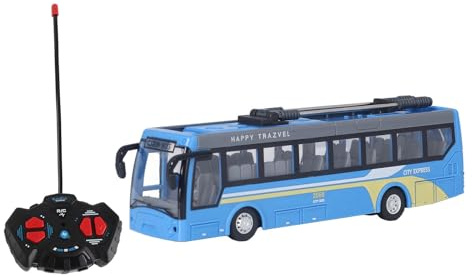 XUXHOU Bus télécommandé, Jouet de Bus Scolaire RC à Haute Simulation avec Conduite dans Toutes Les Directions, Rechargeable pour Enfants (Blue)