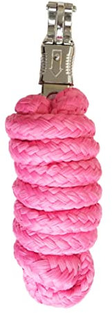 Führstrick mit Panikhaken für Pferd - Anbindestrick in verschiedenen stylischen Designs, Führleine, Anbindeseil Pony, Esel, Ziege - rosa