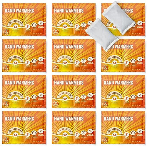 Bramble 24 Stück Handwärmer (12 Paar) Hand Wärmepads Handschuhe Wärmekissen Taschenwärmer mit 8 Stunden Laufzeit