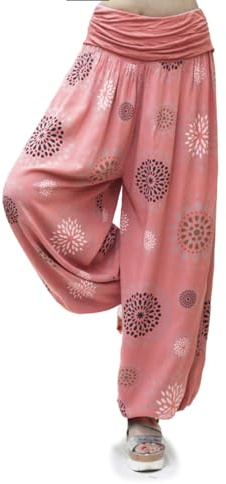 Gloop Pantalons décontractés XXL Sarouel légers pour Femmes Pantalons décontractés Pantalons d'été avec Beaucoup de Motifs 13024