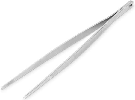 Weber Spitzzange (30cm), aus Edelstahl, ideal zum Wenden von feinem Grillgut wie Spargel, Garnelen, Muscheln oder Gemüse - Silber (6208)