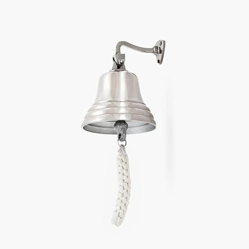 Assorted Collections Accessori per bar casa pub campanello a mano – Campanello da bar a parete decorazioni nautiche – Campanello d'argento unico con suoni forti e nitidi, ideale per Natale, pub (20