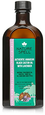 Nature Spell Auténtico aceite de ricino negro jamaicano con lavanda para cuerpo y cabello 150 ml