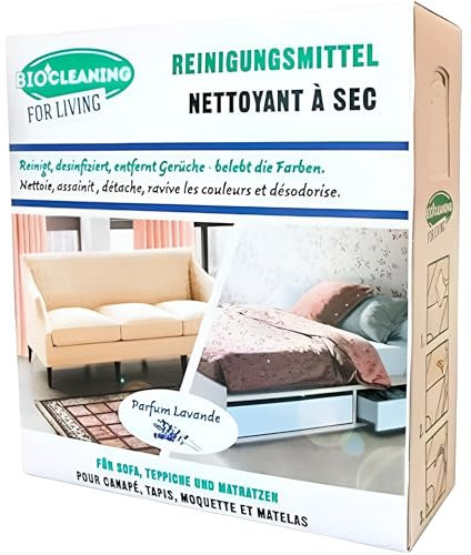Bio! Natürliches Teppich Polster Reiniger Reinigungspulver für 25m² Lavendelduft