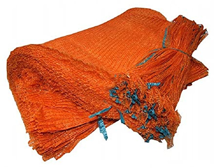 3 000 x Orange Raschel-säckar för stockar tändved vedträn grönsaker nätvävda nätpåsar 60 x 42 cm/15 kg