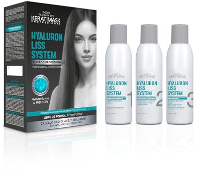 PLACENTA LIFE KERATIMASK Kit Alisado Profesional: Crema y Loción, Sin Esencia, Orgánica, Para Cabello Rizado y Dañado