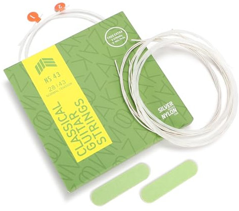 MOOZAK Classical Guitar Strings & Nylon Guitar Strings for Classical, Flamenco Music, Ideal for Beginners & Pros, Extra Strings & Nail File Included, Durable & Beautiful Sound