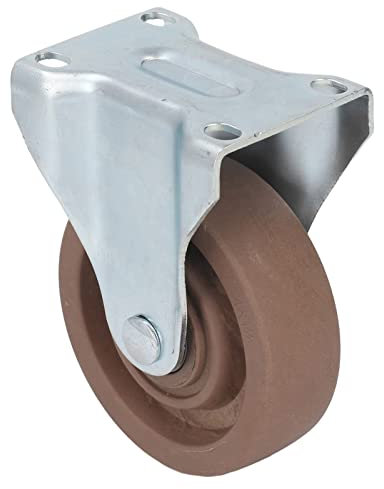 Caster Wheels, 4 Inch Heavy Duty Fixed Caster Wheels with Rigid Fixed Non Swivel Top Plate, Nylon Caster Rigid Plate Caster Wheel for Workbench, Dolly, Cart, Furniture