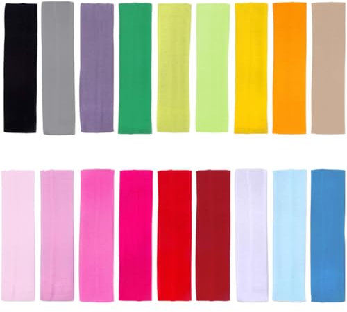 18 Stück Sport Stirnbänder,Bunte Schweißbänder Haarband für Jogging,Yoga,Radfahren,Fitness,Stirnband Damen Dünn Fitness rutschfeste Schweißbänder Elastische Schweißabsorbierende Headband