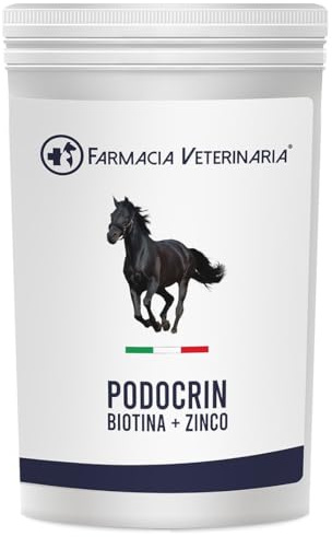 Farmacia Veterinaria Podocrin Zinco + Biotina – Zoccoli Forti e Criniera da Sogno. Integratore per Cavalli Vitamine Microincapsulate per Cavallo – Fortifica Rinforza e Protegge – Confezione 1 Kg.