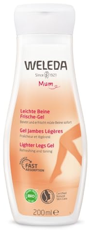 WELEDA Gel Jambes Légères Grossesse – Gel Fraîcheur sensation de Jambes Lourdes Grossesse, Apaise & Tonifie, Texture non Grasse, Hamamélis & Arnica, Soulage Sensation de Lourdeur, Vegan, NATRUE, 200ml