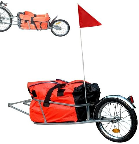 Remolque de carga para bicicleta, capacidad de 30 kg, cubierta de tela, ideal para transportar mercancías, herramientas, plantas y comestibles, diseño espacioso para cargas pesadas