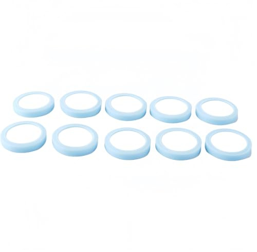 Hoite Lot de 10 disques diffuseurs de CO2 haute densité en céramique pour aquarium, 31 mm, avec anneau extérieur bleu et blanc