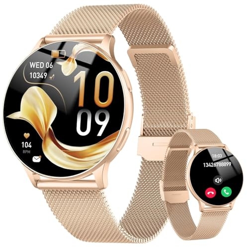 Montre Connectée Femme avec Appel Bluetooth, 1.32 Smartwatch avec Fréquence Cardiaque/SpO2/Sommeil Montre, 120+ Mode Sportifs Montre, IP68 étanche Fitness Podomètre Compatible pour Android iOS