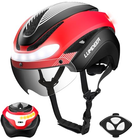 LUMDEER E Bike Helmet Men Women Cycle Helmet Adult with light and Visor