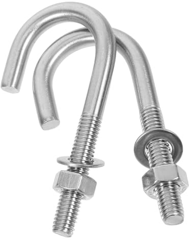Homoyoyo Boulons D'ancrage Lot de 2 en Acier Inoxydable 304 Argenté et Installation Facile avec Écrous et Rondelles, Stabilité Fiable pour Fondations en Béton