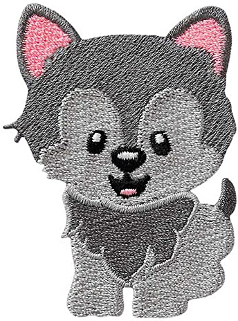 Monoquick Bügelbild Wolf kindlich grau 5,0 x 6,5 cm - 1 Stück