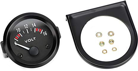 Qiilu Auto Universale 12 V Voltmetro 52mm 2 Misuratore di Tensione Calibro 8-16 V BX100007 Calibro Della Batteria Marino Analogico Auto Modifica Universale Voltmetro Veicolo
