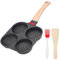 Konesky Poele a Pancakes Poêle à crêpes avec 4 trous, poêle à œufs antiadhésive, poêle multifonctionnelle pour omelette, crêpes,œufs au plat, petit-déjeuner pour cuisinière à gaz et à induction