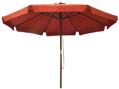 Annlera Garten-Sonnenschirm Balkonschirm Tischschirm Strandschirm Gartenmöbel Moderne Outdoor-Schirm Marktschirm Wasserdicht und Sonnenschutz Moderne und Elegante Design Terracotta-Rot 330x254 cm