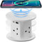 Pop Up Socket with 15W Wireless Charging - 4 AC Outlets, 1 USB Port, and 1 x 20W Type-C Port for Kitchen and Workspace, Overload Protection, Safe Power Solution [UK 13A / 110-250V] (White)