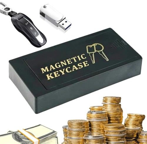 Generico Magnético - Caja de llaves bajo el coche | Llavero magnético, organizador de almacenamiento de cosas, llavero, organizador de llaves magnéticas