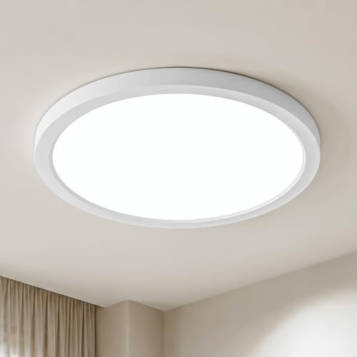 LQWELL® LED-taklampa, IP44 Vattentät badrumslampa Rund Platt 36W 6000K 4320LM Modern Enkel Lampa Tunn för Vardagsrum Sovrum Kök Kontor, 400 * 24mm