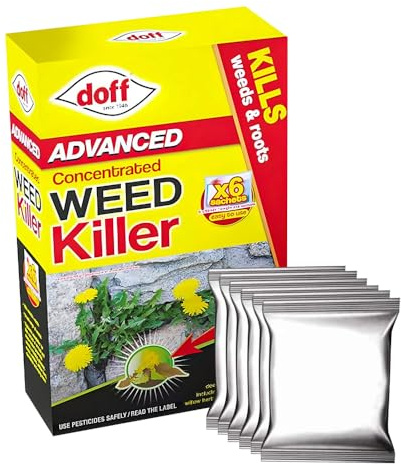 Doff Weedkiller Sachets 6 x 80ml Extra Strong Super Strength Advanced Concentrated Roots Killer Liquid Sachets