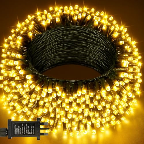 Christmas Tree Lights 10m 100 LED – Mains Powered Fairy String Lights for Indoor & Outdoor Use – Waterproof Decorative Lights for Home & Garden