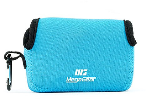 MegaGear MG1247 Custodia per fotocamera ultra leggera in neoprene con moschettone, Canon PowerShot SX740 HS, SX730 HS, SX720 HS, SX710 HS, G16, G15, Blu