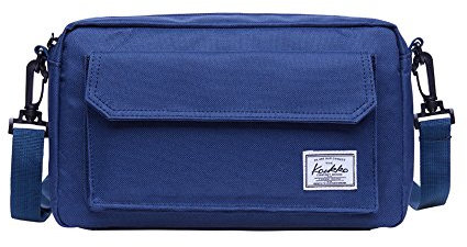 KAUKKO Umhängetasche Herren, Lässige Messenger Tasche, Kurierbeutel für Arbeit Uni Reise Camping Wandern mit 2 Möglichkeiten zu tragen - Schultertaschen Gürteltasche (Blau KE01)