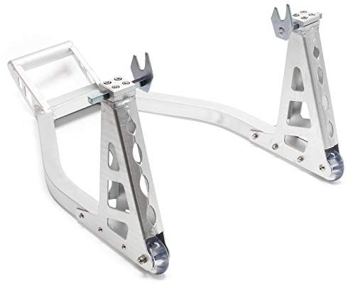 Wiltec Cavalletto alzamoto posteriore sotto forcella, max 317 kg, con rotelle, per ruote posteriori