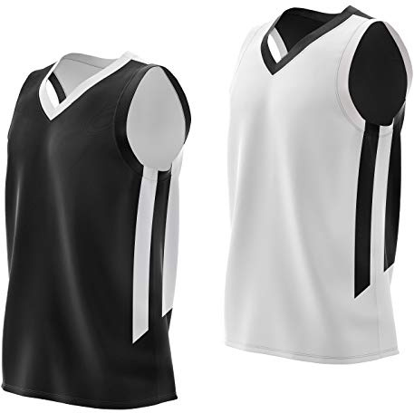 Liberty Imports Reversible Men's Mesh Athletic Basketball Jersey Single for Team Scrimmage (Black/White, Medium)