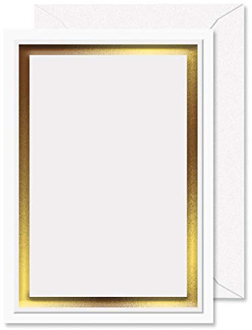 Printable Gold Foil Border Embossed Premier Invitations - Set of 28 5 by 7 Inch Invitations on 65 # Cover Stock, Includes Envelopes, Compatible on Laser and Inkjet Printers