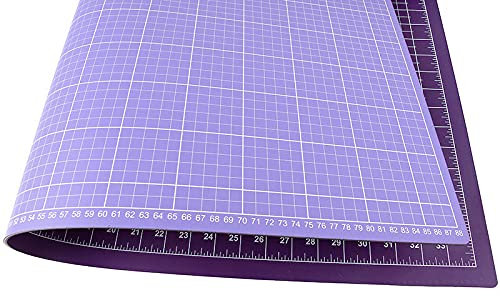 Schneidematte A1 7-lagig mit cm und inch Skala zum Nähen, Basteln und Quilten 90 x 60 cm (lila/fliederblau)