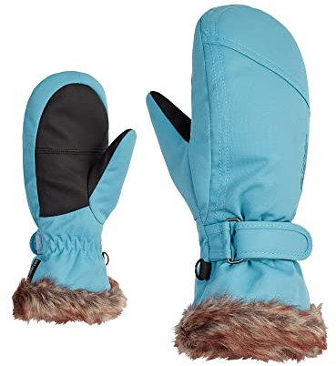 Ziener Mädchen LED Ski-Fäustling/Wintersport | warm, atmungsaktiv, Blue nile stru, 4