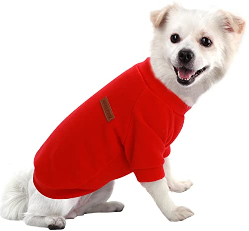 HuaLiSiJi Suéter para perros de talla pequeña, sudadera para perro pequeño, jersey chihuahua, jersey para gato, con una textura suave, elástico fácil de llevar y colores vivos (XS, rojo)