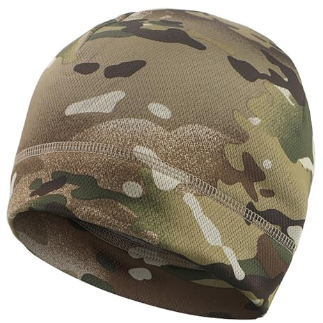 KINROCO Mens Camouflage Microfleece Thermal Beanie Hat Tactical Warm Fleece Military Camo Winter Army Airsoft Military Cap(Size:56-62cm/22.0-24.4in,Color:A)