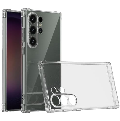 Wigento Für Samsung Galaxy S24 Ultra Schock TPU Schutz Handy Hülle Tasche Etui Cover Transparent