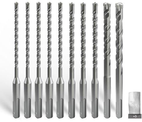 CSOOM SDS Plus Bohrer in den Größen 5,5,6,6,6,8,8,8,10,12(160mm),Professionell Betonbohrer，Ideal zum Bohren in Stein, Beton, Naturstein, Ziegelmauer