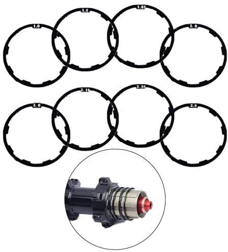 8 PCS Bicycle Flywheel Washer Spacer, Mountain Road Bike Flywheel Hub Spacer, Aluminum Alloy Bicycle Bottom Bracket Axle Washer Gasket Cassette Spacer Kit (1.0/1.5/1.85/2.0/2.0/2.18/2.35/2.5mm)