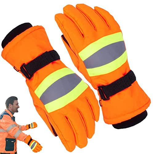 Guanti da lavoro invernali - Guanti di sicurezza impermeabili antivibrazione, Guanti riflettenti per controllo della sicurezza stradale | Guanti da lavoro da giardino flessibili per ciclismo,