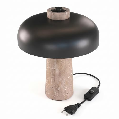 BARCELONA LED Svart Bordslampa Med Marmorfot 2xG9 Design | Aluminium, Natursten, Svampdesign, 1090 mm Kabel, Inomhusbruk, Bostadsmiljö