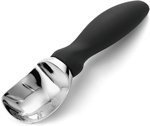 Hebterrka Eisportionierer glasskopa i rostfritt stål, robust isskopa med ergonomiskt halkfritt handtag, för enkel tillverkning av hård is och melon, mångsidig köksspade