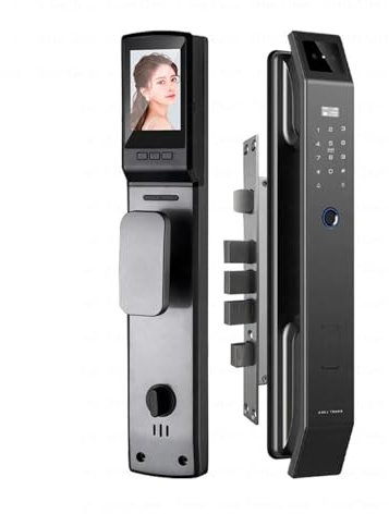 TIEOAXFT Smart lock with Camera 3D Recognition Electronic Door Lock with Visual Doorbell for Video Surveillance(30-240(60 68))